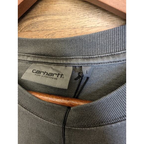 Carhartt Shirt Mens Large Graphite Garment Dyed Long Sleeve Vista-T 1030779 NWT - Picture 4 of 5